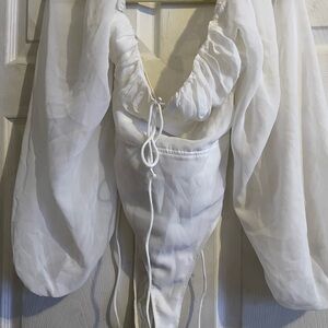 Fashion Nova White Bodysuit